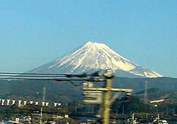 新幹線の中から見た富士山