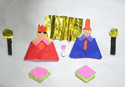 折り紙で作ったひな人形