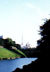 皇居と国会議事堂と東京タワー