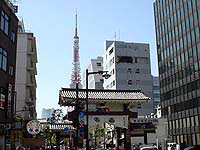 芝大門(芝増上寺)から見た東京タワー